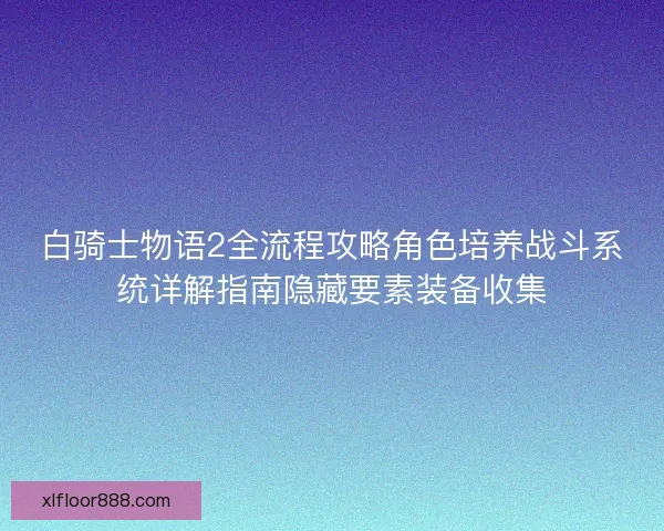 白骑士物语2全流程攻略角色培养战斗系统详解指南隐藏要素装备收集 白骑士物语2全流程攻略角色培养战斗系统详解指南隐藏要素装备收集