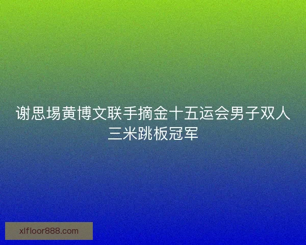 谢思埸黄博文联手摘金十五运会男子双人三米跳板冠军